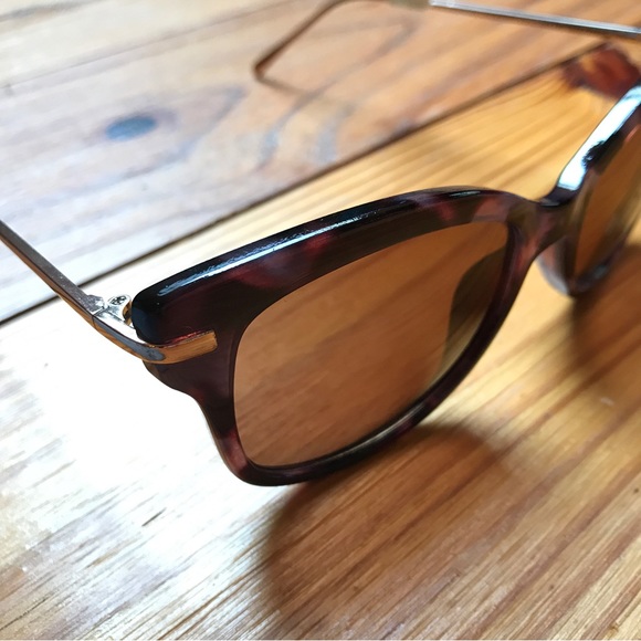 Loft Brown Tortoiseshell Gold Sunglasses, NWT, 6” - Picture 5 of 14